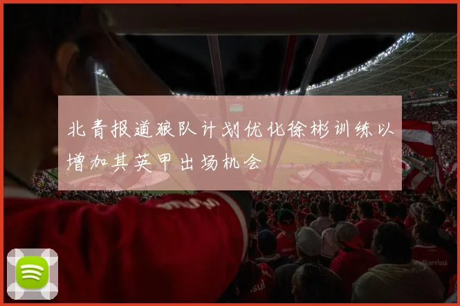北青报道狼队计划优化徐彬训练以增加其英甲出场机会